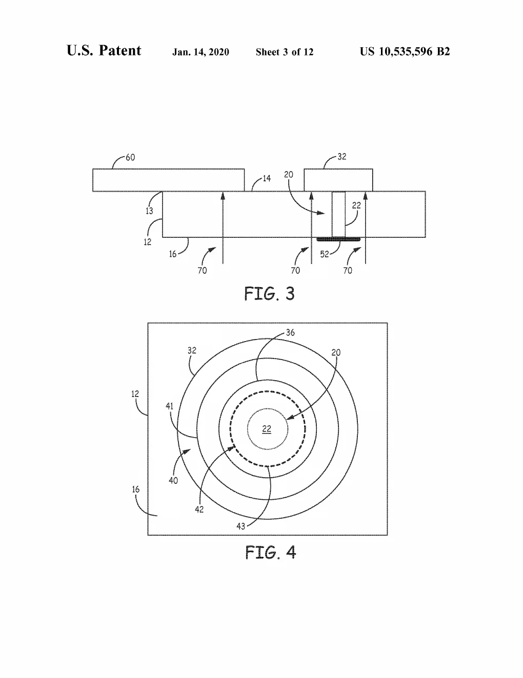 A cross-section catches the laser mid-weld, firing through the see-through substrate, with a plan view of the concentric ring-shaped bond zones around the wire.
