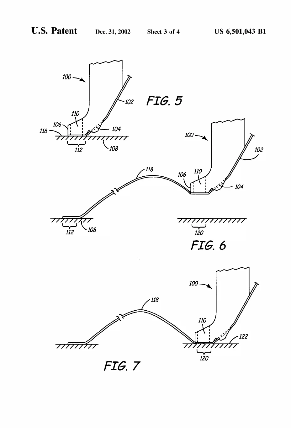 A three-step storyboard of the bonding sequence: the tool clamps and laser-welds the ribbon to a first pad, then the ribbon is looped over and welded to a second pad to complete the connection.