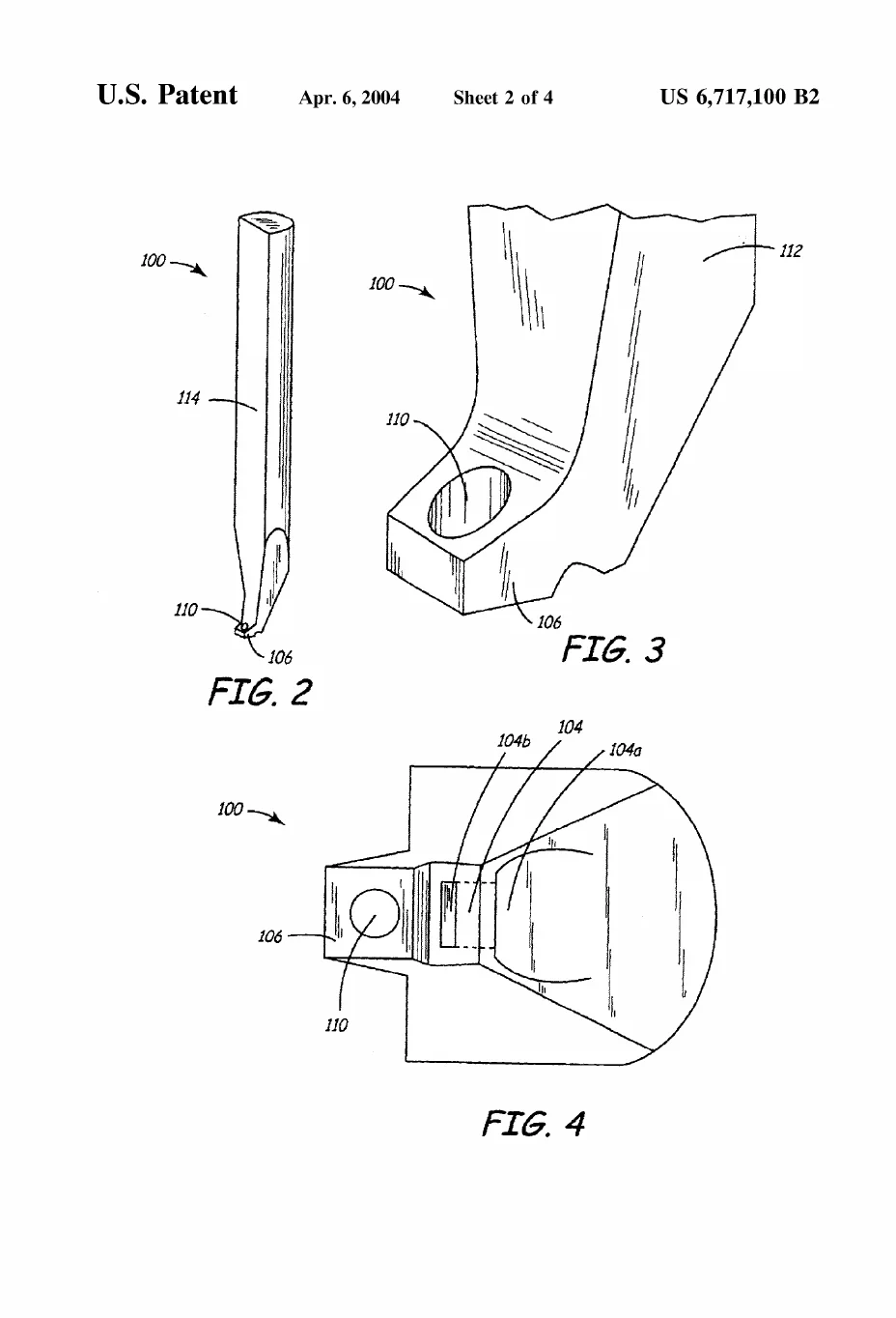 Perspective and magnified views of the bonding tool, revealing the aperture bored straight through its foot — the eye the laser fires through.